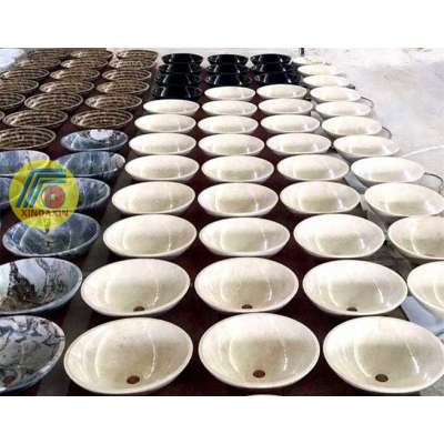 Hot Sale and cheap price Natural Stone Light Emperador Marble Stone / Onyx Sink for sale